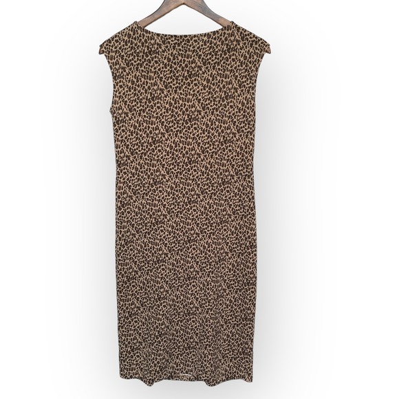 Talbots Dresses & Skirts - Talbots Petites Womens Small Leopard Print Sleeveless Sheath Dress Brown Tan S